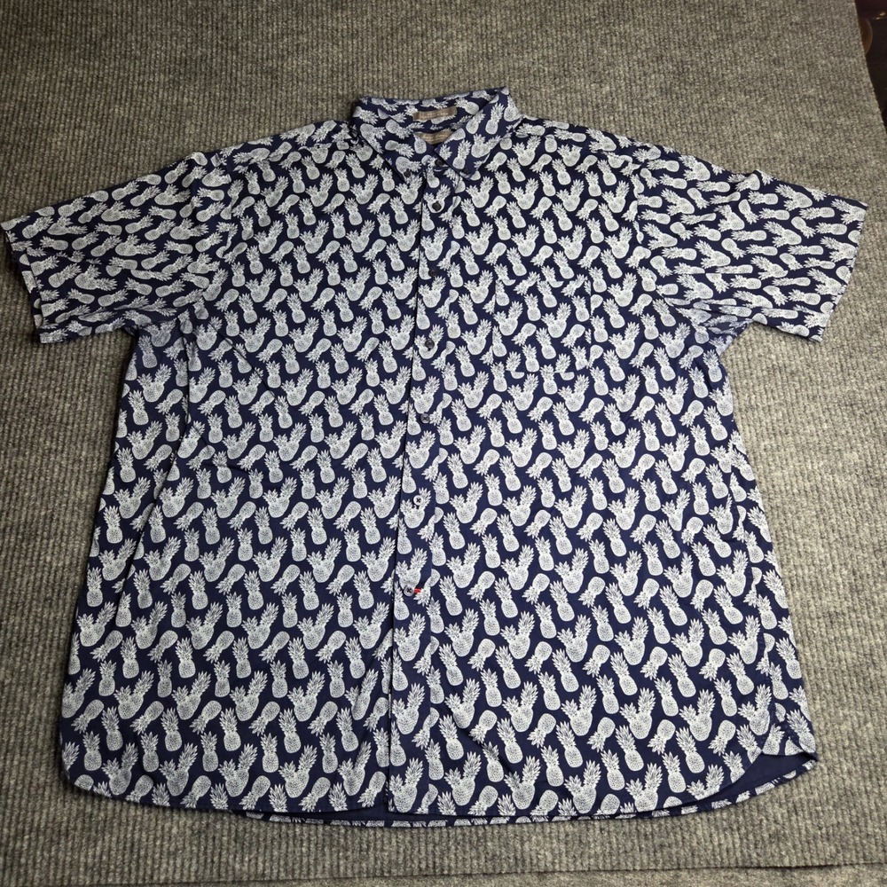 Daniel Cremieux Signature Collection XXL Pineapple Print Short Sleeve Shirt